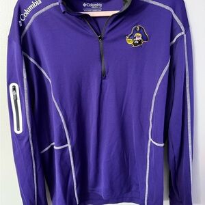 Columbia Golf Violet Pullover East Carolina Pirates 1/4-1/2 zip size Large